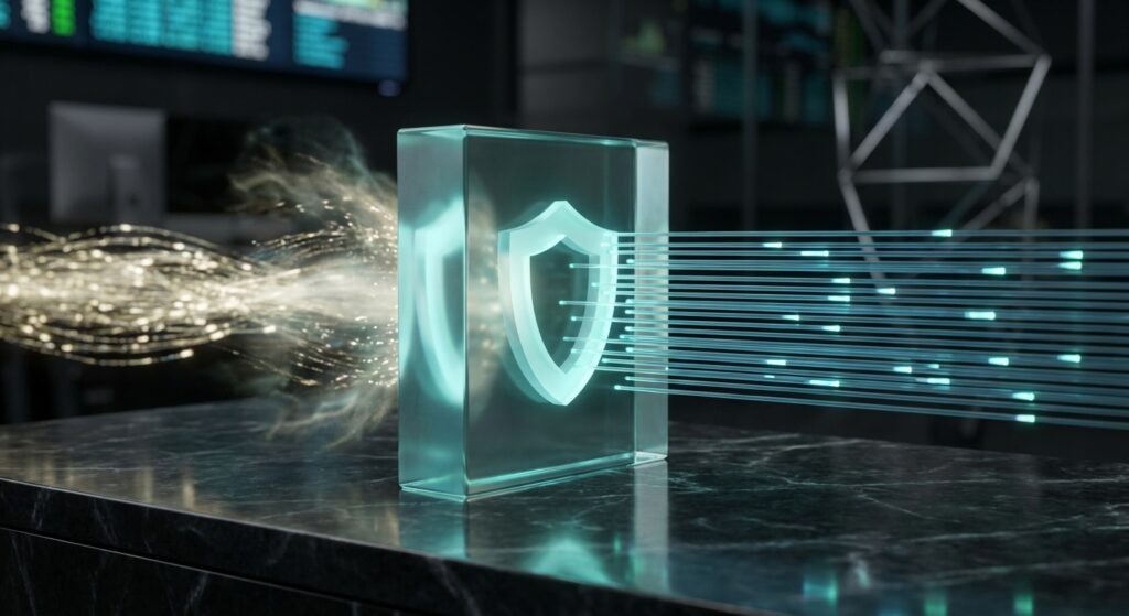 Firewall corporativo bloqueando ameaças de rede Firewall corporativo bloqueando ameaças de rede